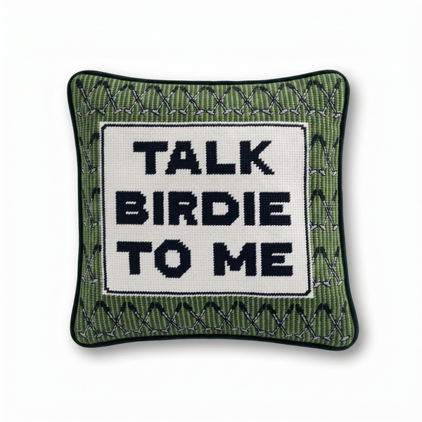 Talk Birdie To Me Needlepoint Pillow - Liza Pruitt
