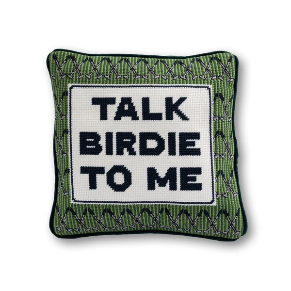 Talk Birdie To Me Needlepoint Pillow - Liza Pruitt
