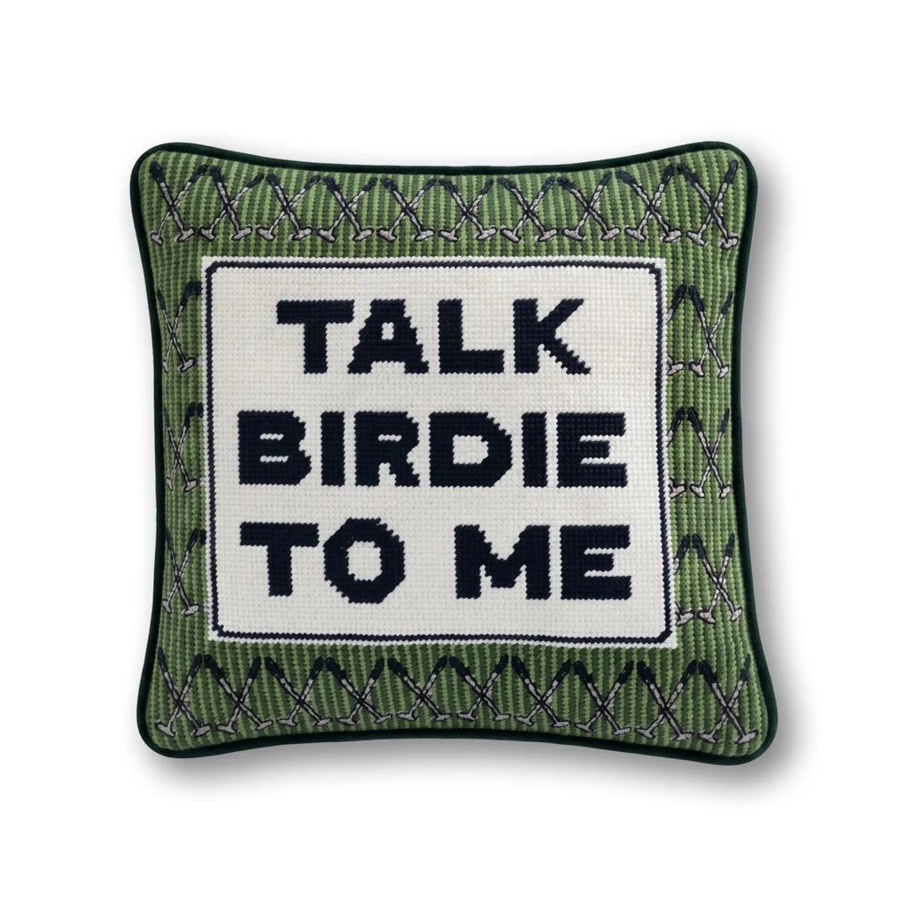 Talk Birdie To Me Needlepoint Pillow - Liza Pruitt