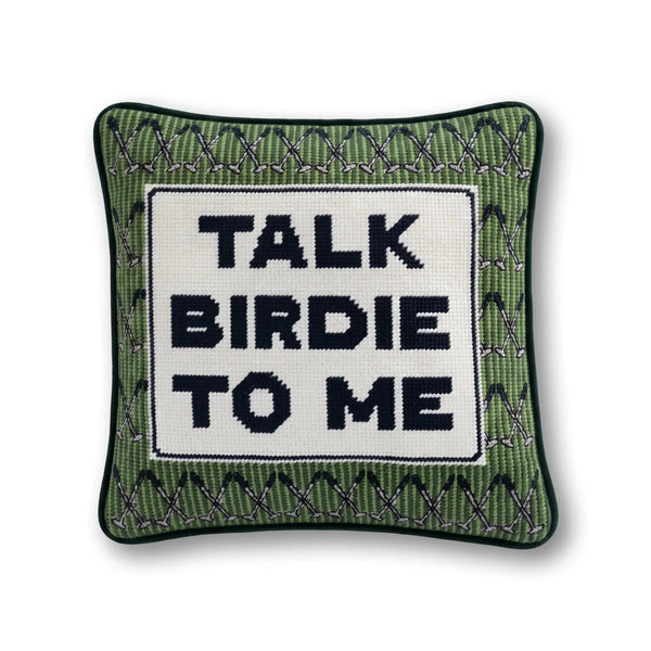 Talk Birdie To Me Needlepoint Pillow - Liza Pruitt