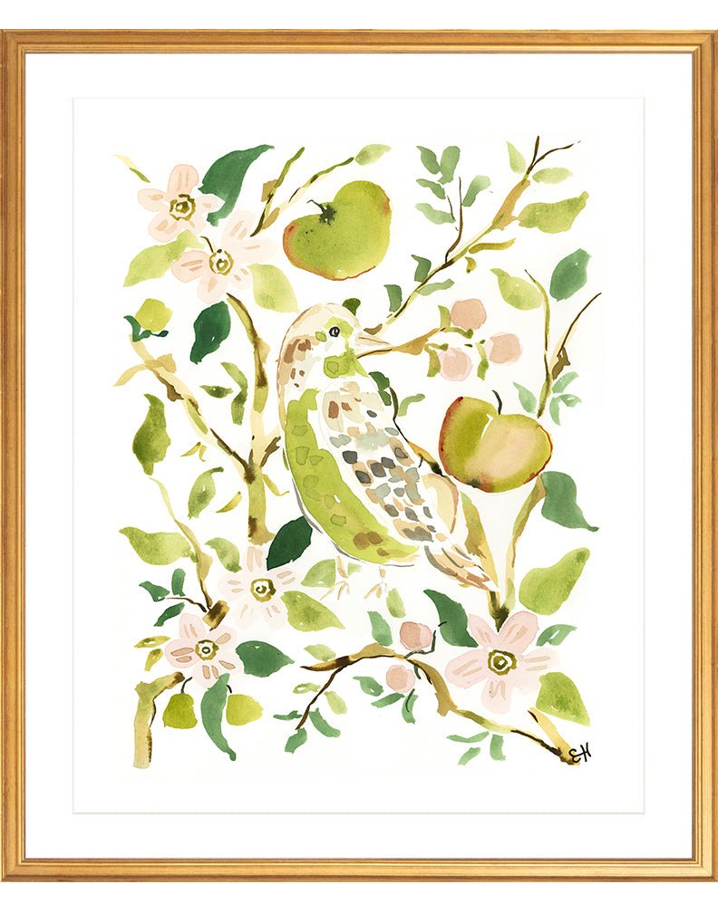 The "Bird in the Apple Tree" Garden Party Series, Fine Art Print - Liza Pruitt