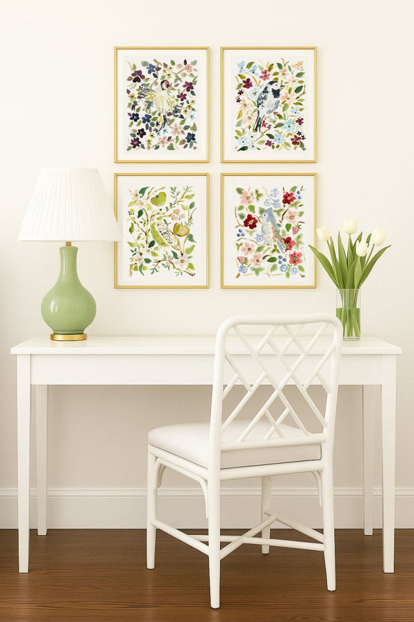 The "Bird in the Apple Tree" Garden Party Series, Fine Art Print - Liza Pruitt