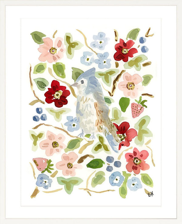 The "Bird in the Berries" Garden Party Series, Fine Art Print - Liza Pruitt
