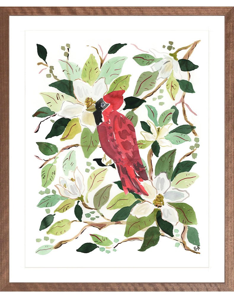 The "Bird in the Magnolias" Garden Party Series, Fine Art Print - Liza Pruitt
