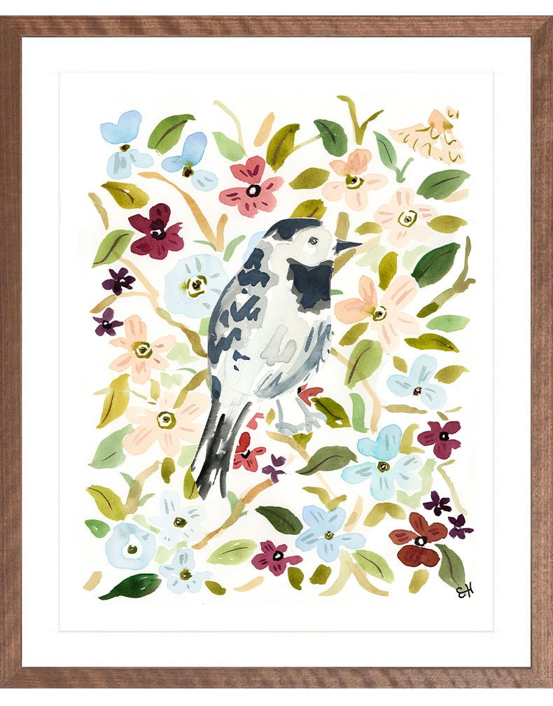 The "Bird in the Wildflowers" Garden Party Series, Fine Art Print - Liza Pruitt
