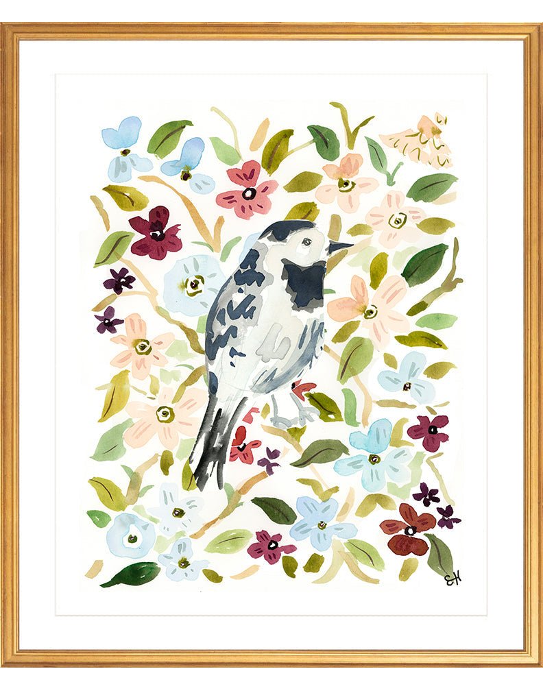 The "Bird in the Wildflowers" Garden Party Series, Fine Art Print - Liza Pruitt