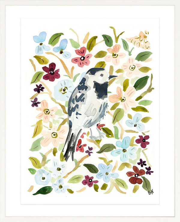The "Bird in the Wildflowers" Garden Party Series, Fine Art Print - Liza Pruitt