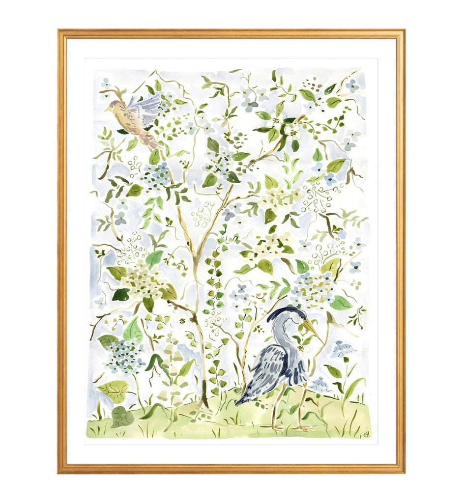 The "Blue Sky Blooms No. 1" Chinoiserie Fine Art Print - Liza Pruitt