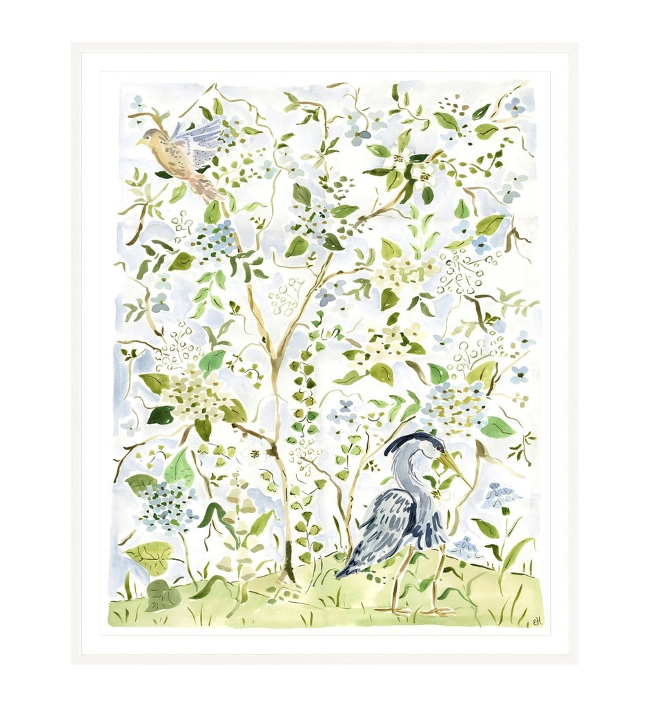 The "Blue Sky Blooms No. 1" Chinoiserie Fine Art Print - Liza Pruitt
