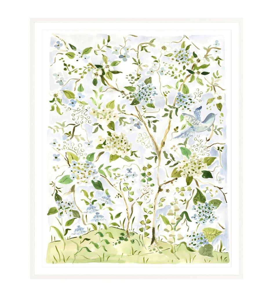 The "Blue Sky Blooms No. 2" Chinoiserie Fine Art Print - Liza Pruitt
