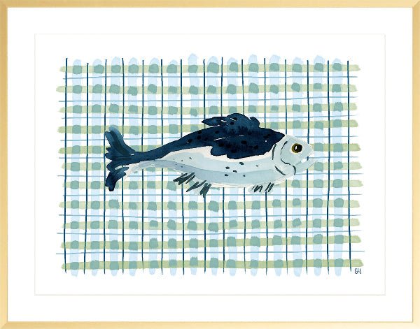The "Deep Sea Plaids No. 2" Watercolor Fish Fine Art Print - Liza Pruitt