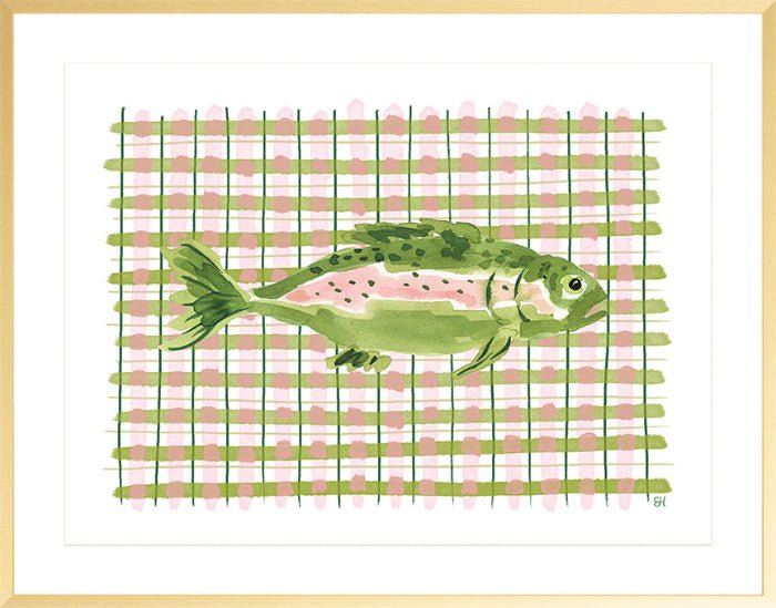 The "Deep Sea Plaids No. 3" Watercolor Fish Fine Art Print - Liza Pruitt