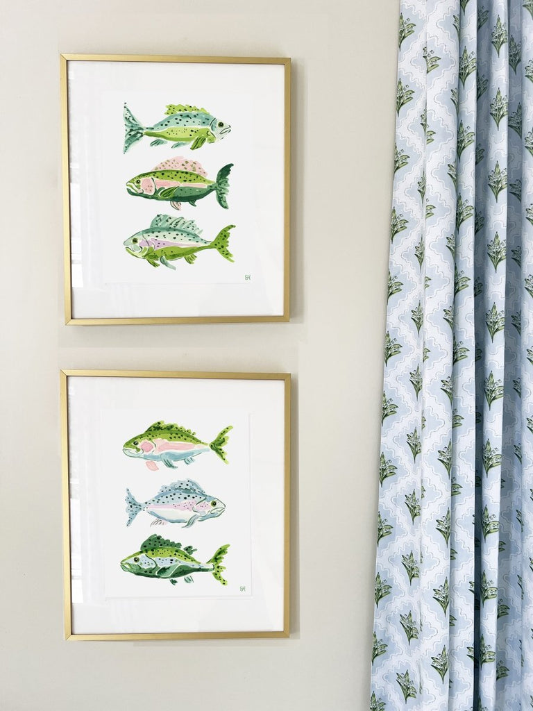 The "Fish School No. 1" Watercolor Fish Fine Art Print - Liza Pruitt