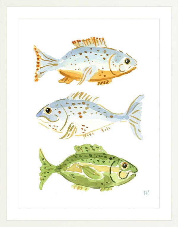 The "Fish School No. 3" Watercolor Fish Fine Art Print - Liza Pruitt