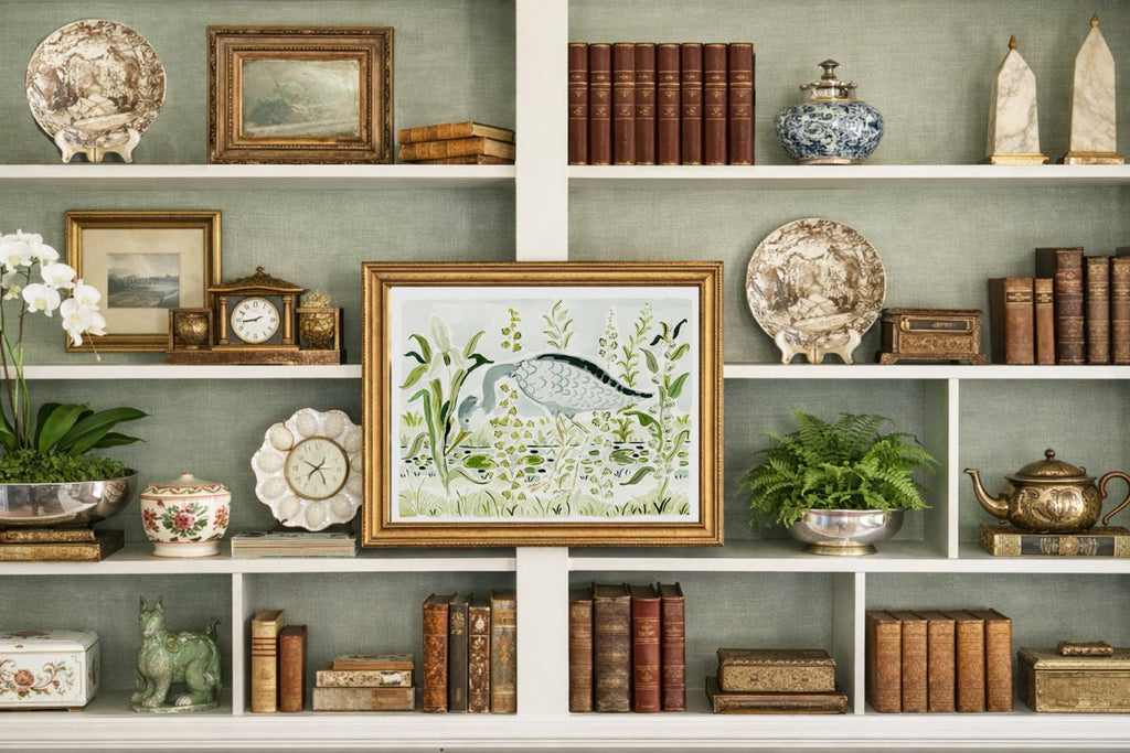 The "Heron by the Waterlilies" Fine Art Print - Liza Pruitt