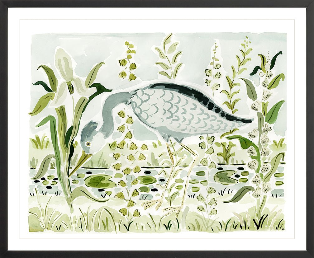 The "Heron by the Waterlilies" Fine Art Print - Liza Pruitt