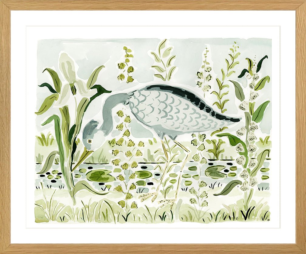 The "Heron by the Waterlilies" Fine Art Print - Liza Pruitt