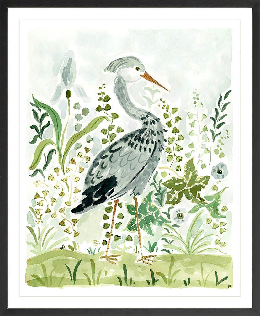 The " Heron in the Ferns" Fine Art Print - Liza Pruitt