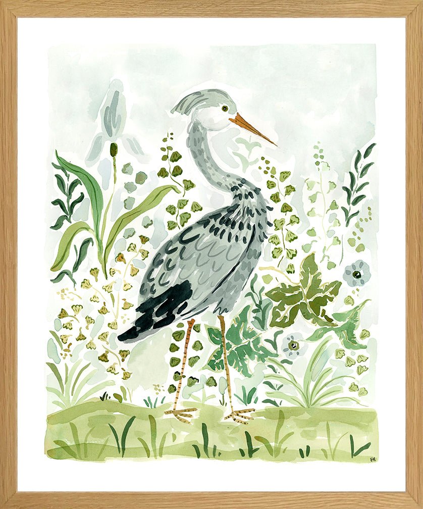 The " Heron in the Ferns" Fine Art Print - Liza Pruitt