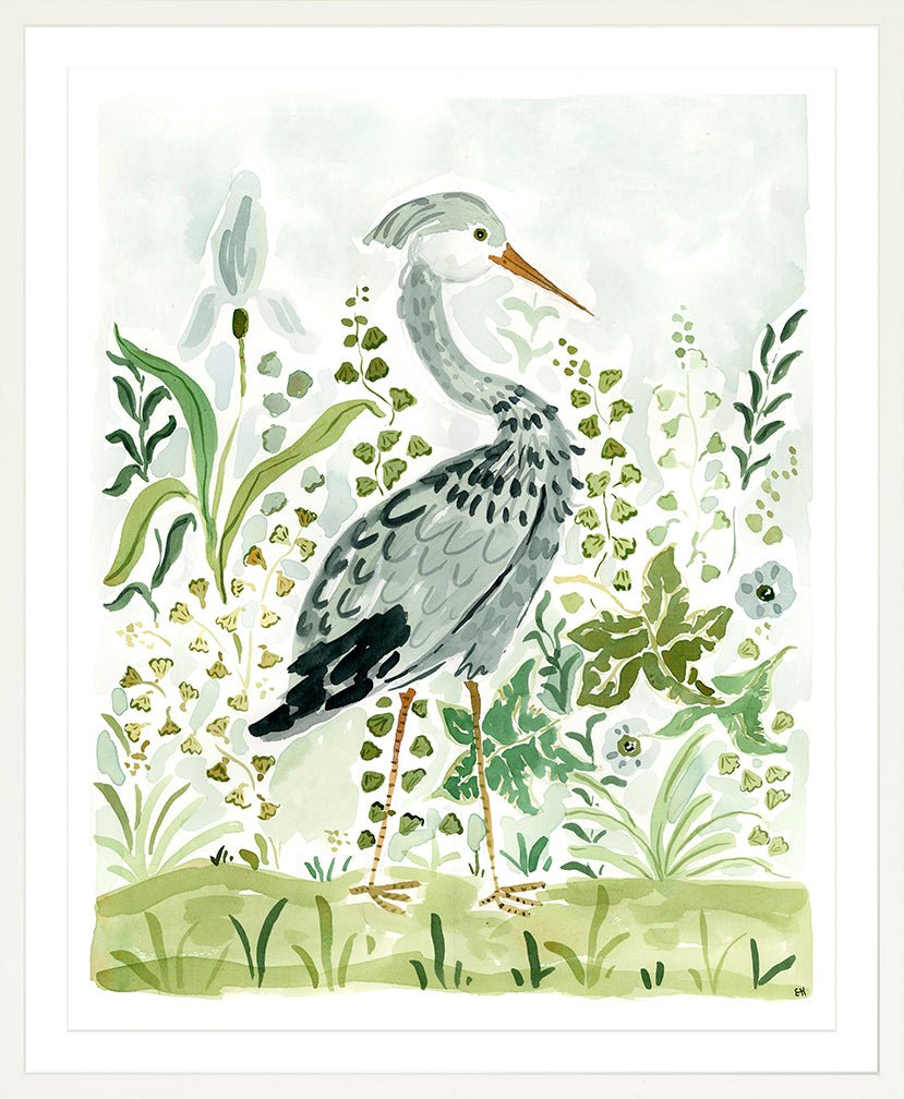 The " Heron in the Ferns" Fine Art Print - Liza Pruitt