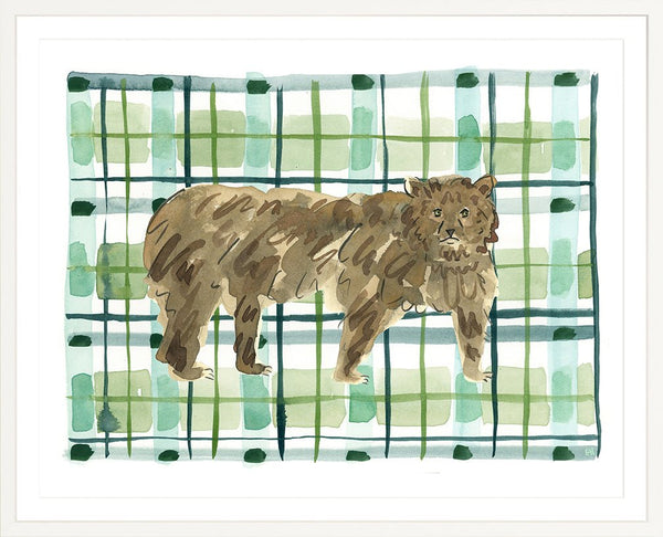 The "Plaid Bear" Watercolor Animal Fine Art Print - Liza Pruitt