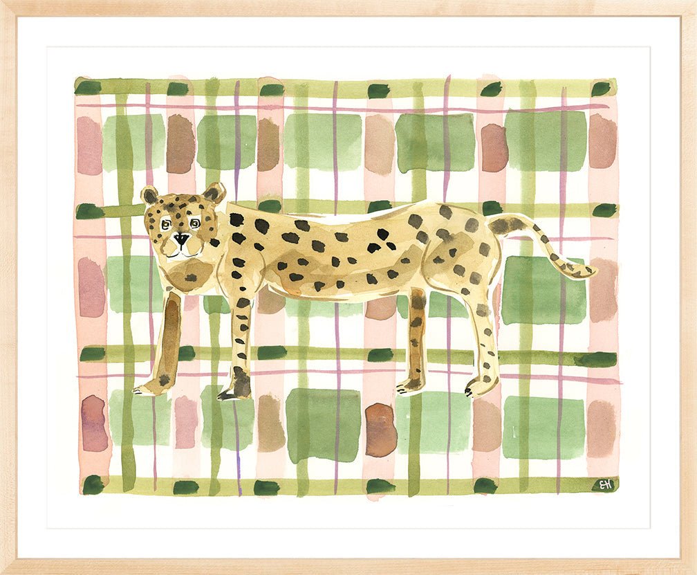 The "Plaid Leopard" Watercolor Animal Fine Art Print - Liza Pruitt