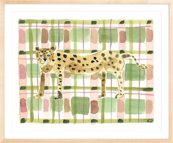 The "Plaid Leopard" Watercolor Animal Fine Art Print - Liza Pruitt