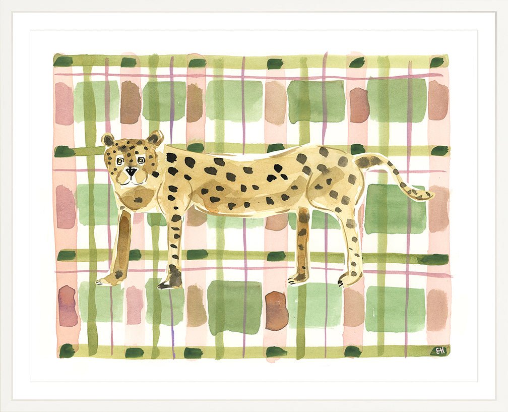The "Plaid Leopard" Watercolor Animal Fine Art Print - Liza Pruitt