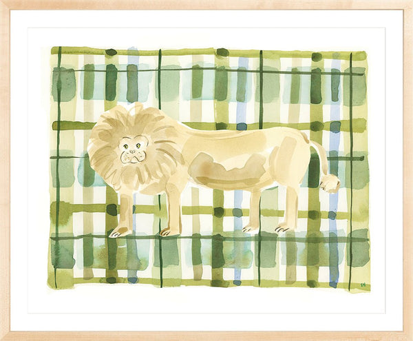 The "Plaid Lion" Watercolor Animal Fine Art Print - Liza Pruitt