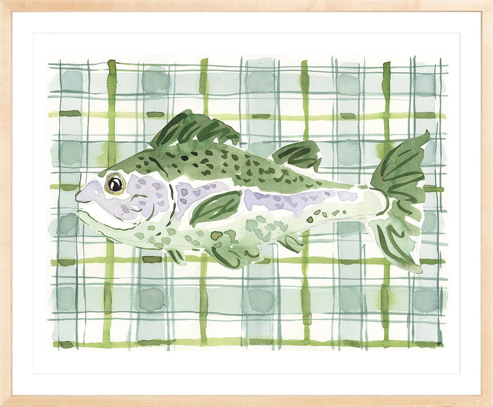 The "Plaid Saltwater Fish" Watercolor Animal Fine Art Print - Liza Pruitt