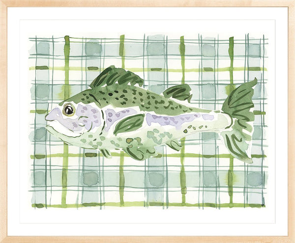 The "Plaid Saltwater Fish" Watercolor Animal Fine Art Print - Liza Pruitt