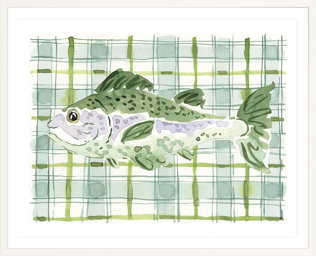 The "Plaid Saltwater Fish" Watercolor Animal Fine Art Print - Liza Pruitt