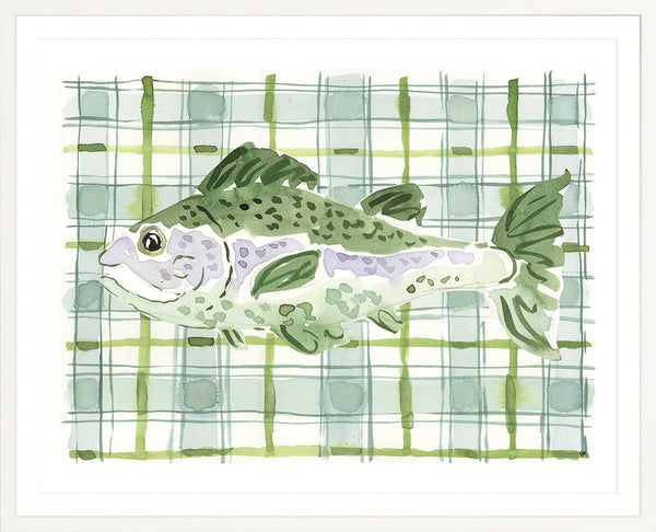 The "Plaid Saltwater Fish" Watercolor Animal Fine Art Print - Liza Pruitt