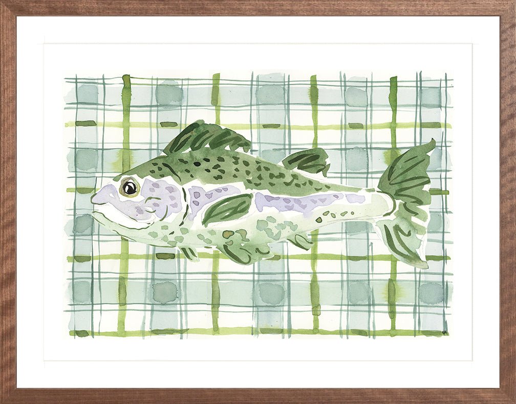 The "Plaid Saltwater Fish" Watercolor Animal Fine Art Print - Liza Pruitt