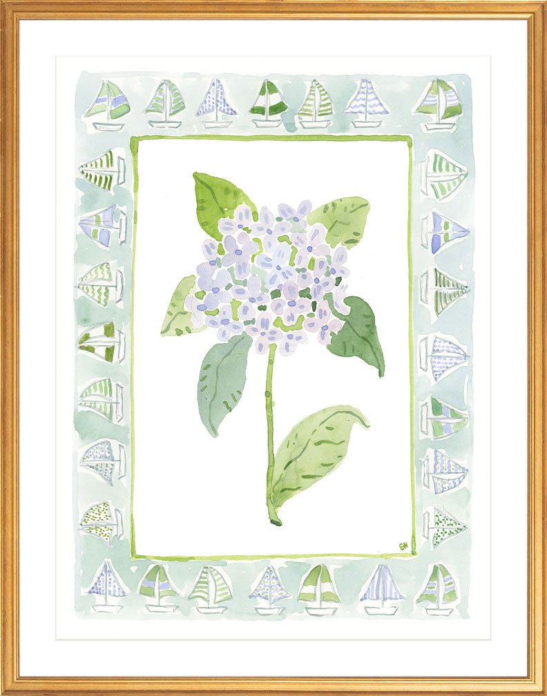 The "Sailboat Charms" Watercolor Fine Art Print, Flower Charm Series - Liza Pruitt