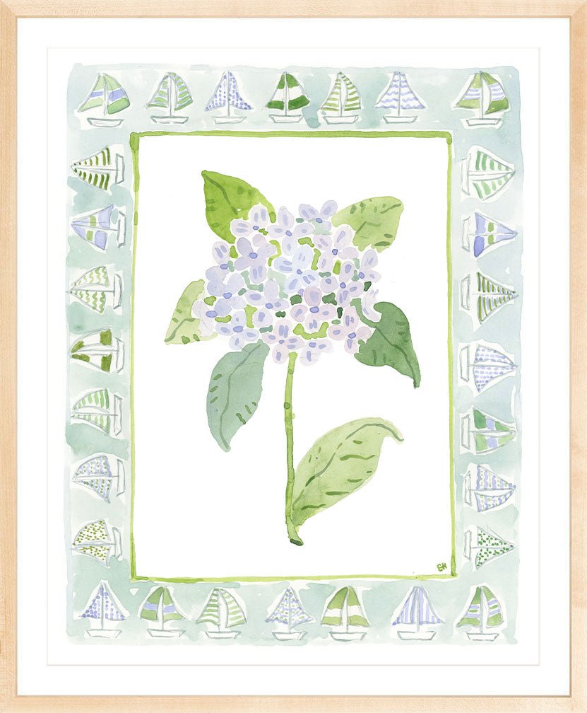 The "Sailboat Charms" Watercolor Fine Art Print, Flower Charm Series - Liza Pruitt