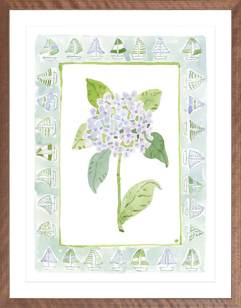 The "Sailboat Charms" Watercolor Fine Art Print, Flower Charm Series - Liza Pruitt