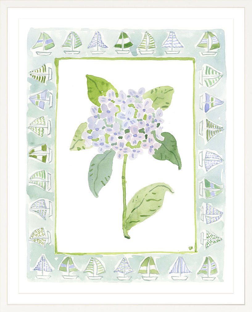 The "Sailboat Charms" Watercolor Fine Art Print, Flower Charm Series - Liza Pruitt