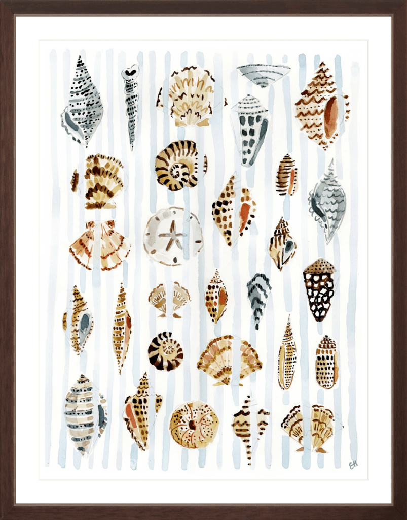 The "Shells and Stripes" Watercolor Fine Art Print - Liza Pruitt