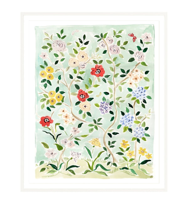 The "Songbird's Garden No. 2" Chinoiserie Fine Art Print - Liza Pruitt