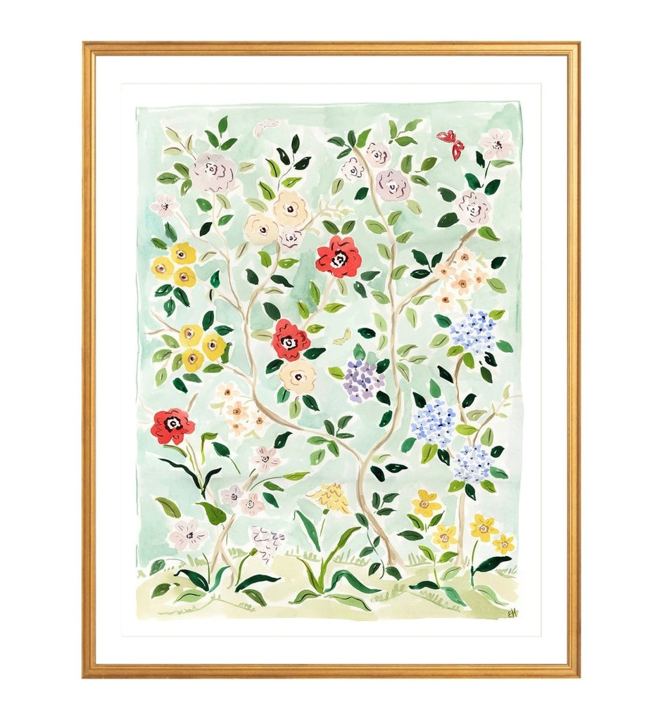 The "Songbird's Garden No. 2" Chinoiserie Fine Art Print - Liza Pruitt