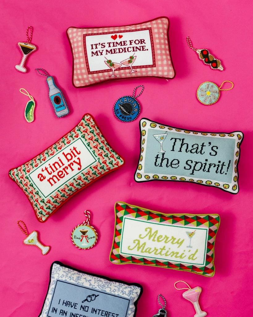 Time for my Medicine Needlepoint Pillow - Liza Pruitt