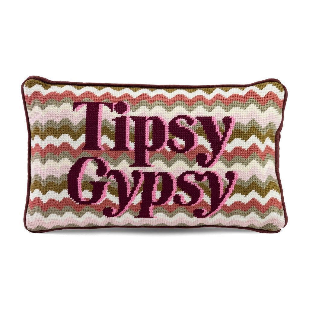 Tipsy Gypsy Needlepoint Pillow - Liza Pruitt