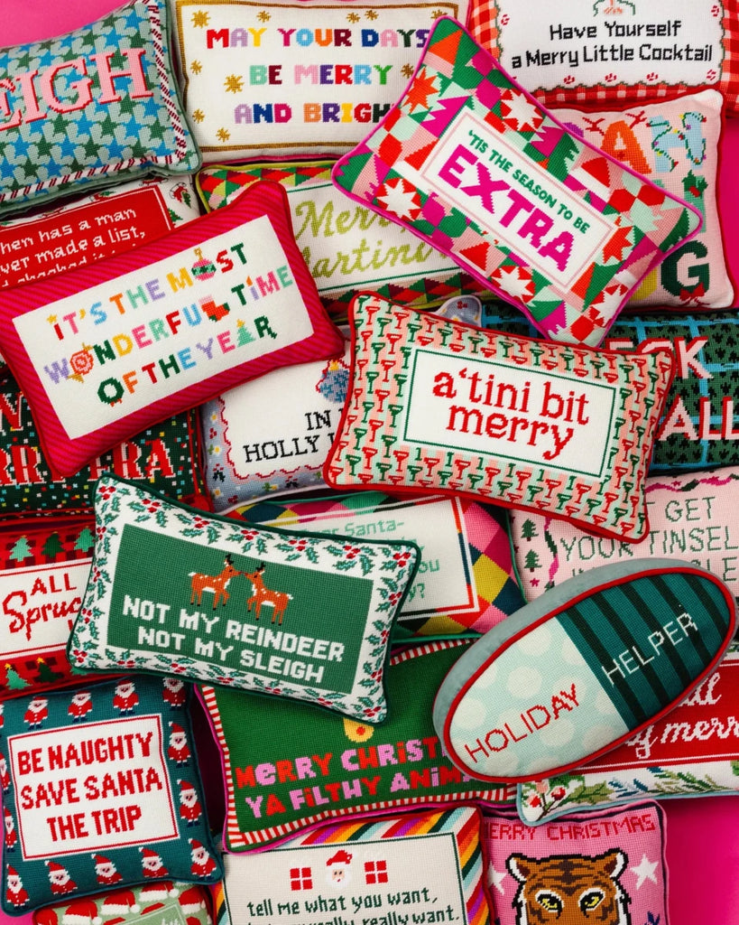 Tis the Extra Season Needlepoint Pillow - Liza Pruitt