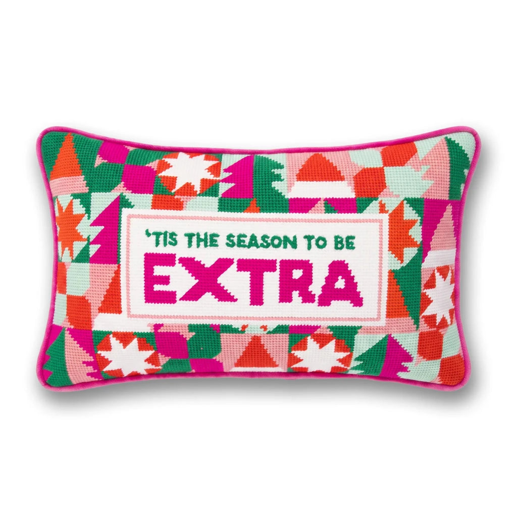 Tis the Extra Season Needlepoint Pillow - Liza Pruitt