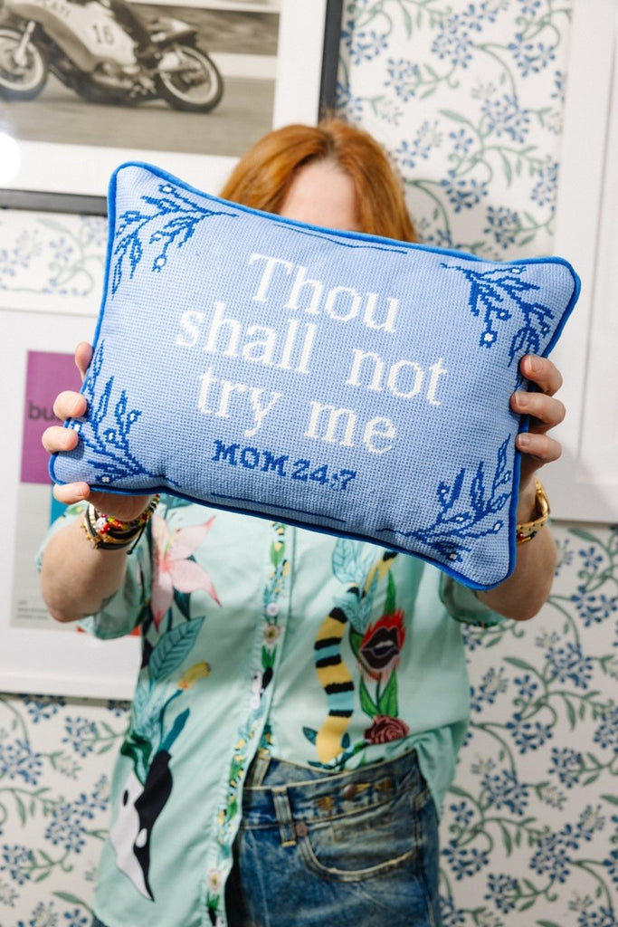 Try Me Needlepoint Pillow - Liza Pruitt
