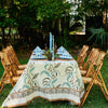 Tuileries Tablecloth Blockprinted Trim - Liza Pruitt