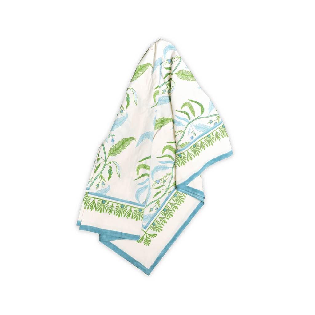 Tuileries Tablecloth Blockprinted Trim - Liza Pruitt