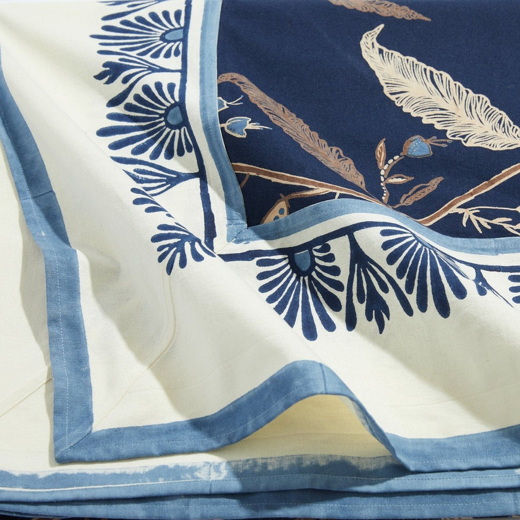 Tuileries Tablecloth Blockprinted Trim - Liza Pruitt