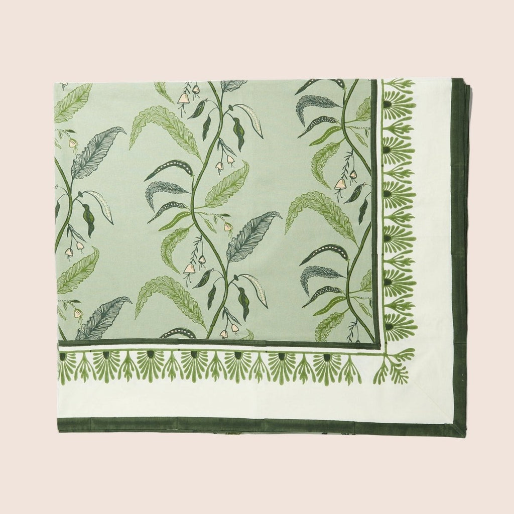 Tuileries Tablecloth Blockprinted Trim - Liza Pruitt
